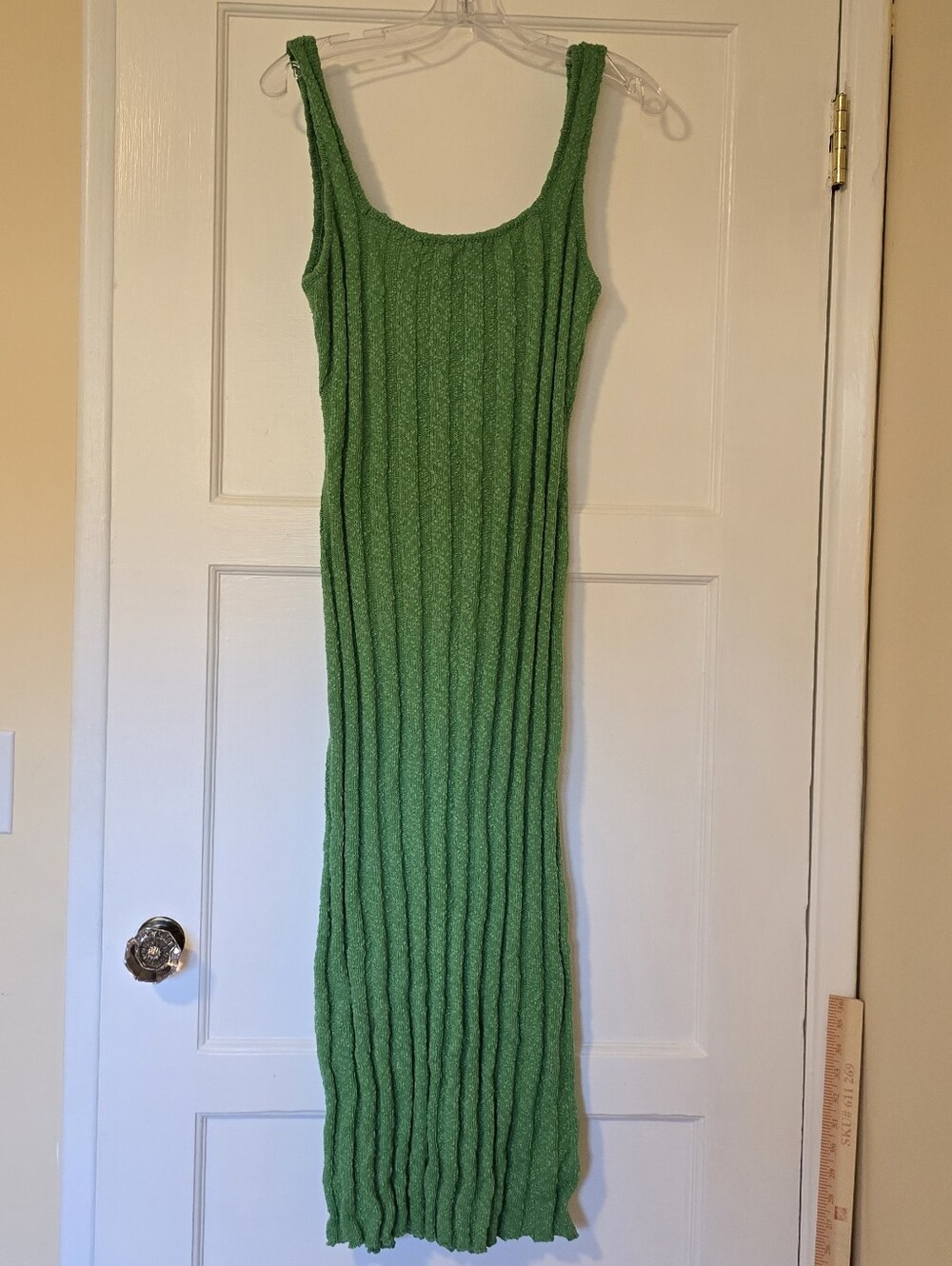 Pinkblush Green Ribbed Maxi Tank Dress